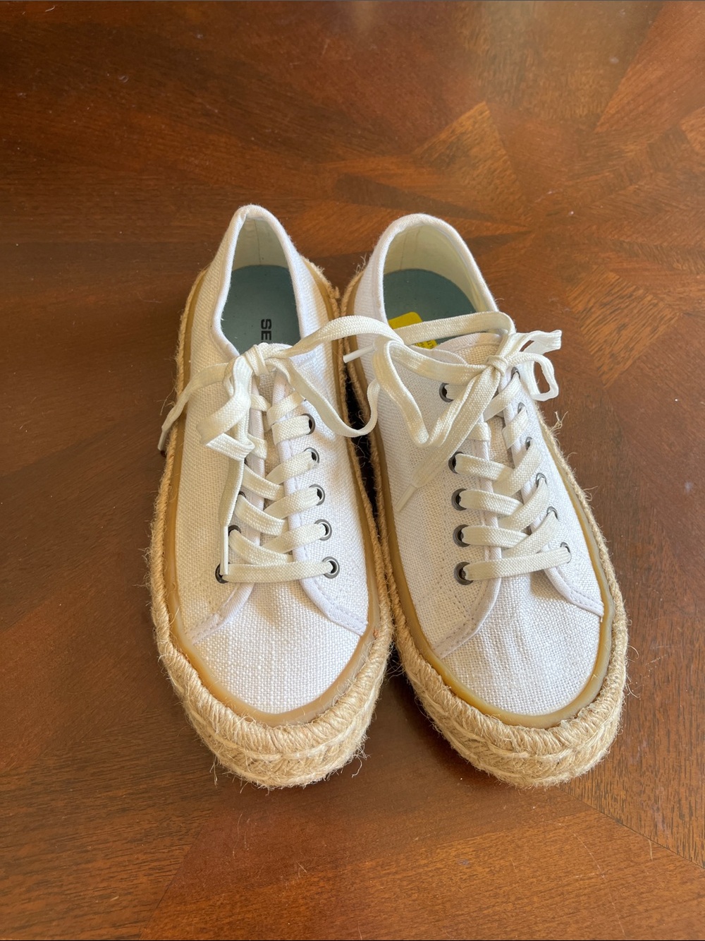 Women’s white Canvas Espadrille-Style Sneakers